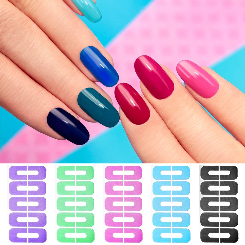 Outus 150 Pieces U Shape Nail Polish Protector Guards Spill