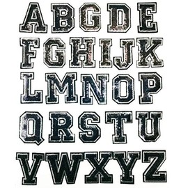 3" inch Black and Silver Sequin Letter A-Z Iron-on Patch Appliqué Sewing Alphabet Letter (B)