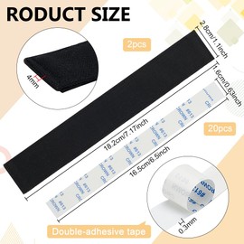 BENECREAT Set of 2 Black Hats Sweatband, Hat Lining Hat Absorbent Sweat with 20 Double-Sided Stickers, Cap Sweat Guard Liner for Golf Caps, Baseball Caps