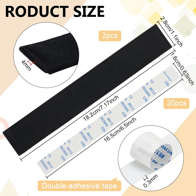 BENECREAT Set of 2 Black Hats Sweatband, Hat Lining Hat