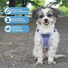 Best Pet Supplies Voyager Adjustable Dog Vest Harness Breathable No Pull Harness for Small, Medium, Large Dogs, Heavy Duty Harness, Easy Step-in, Reflective Stripes - Lavender, M (Chest: 17-21")