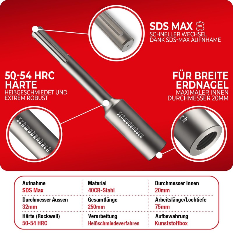 SCHWABENBACH® SDS MAX Ground Nail Driver - Heavy Duty Tool