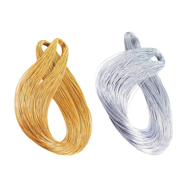 200M Gold Silver String Twine Gold Silver Thread Twist Ties Metallic Making Cords Craft Tinsel String for Hanging Christmas Ornaments Gift Wrapping Jewelry Cord DIY Crafts Packing String