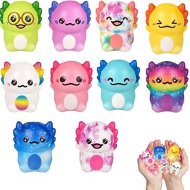 10 pcs Cute Axolotl Toy Set, Axolotl Spielzeug Slow Sebound squish toys For Girls Boys Birthday party bag fillers Animals Stress Relief Funny Birthday Joke Prank Present （Color Random）