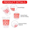YISKUOPU 50Pcs Valentines Plastic Cups, 12oz Red Pink Valentines Day