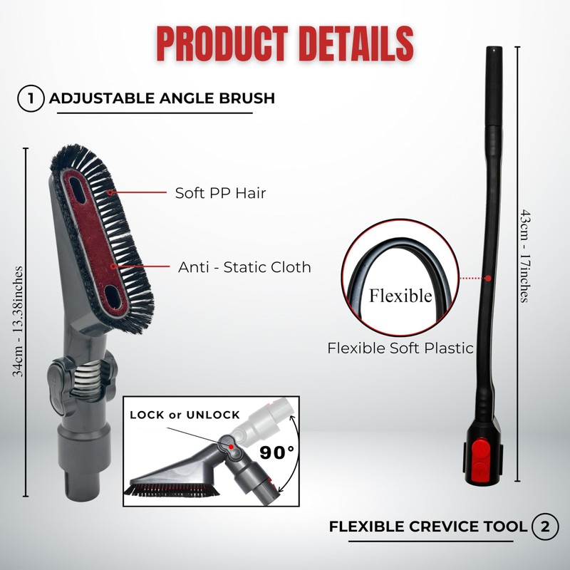 for Dyson Vacuum Cleaning Tools for Hard to Reach Places: