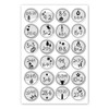 24 Advent Calendar Number Stickers with Calculation Tasks, Round, Diameter