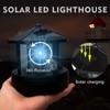 BWWNBY Solar Lighthouse, LED Solar Powered Lighthouse,360 Degree Rotating Lamp