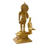 athizay Brass kartikeya Statue with Peacock in Virgin Brass 11cm