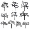 RASSLISA 10 Decoraciones de Acrílico para Tartas de Feliz Cumpleaños,
