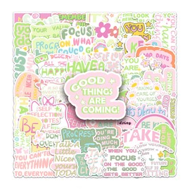 50Pcs Motivational Stickers,Inspirational Graffiti Stickers,Vinyl Waterproof Sticker for Kids Teens Girls,for Phone Laptop Water Bottles Skateboard Computer Phone Luggage Guitar Car Gifts Sticker