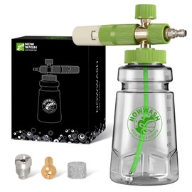 Foam Cannon with Foam Economizer for Pressure Washer, Soap Cannon with 1/4" Quick Connect & Adjustable Nozzle for Car Wash, Universal Fit for Most Liquid Bottles, Additional 1.1 mm Orifice Nozzle