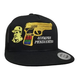Mexico JGL EL Chapo GUZMÁN Y SU PISTOLA HAT Black MESH Snapback