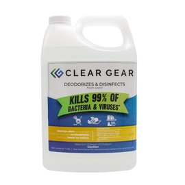 Clear Gear - Disinfectant, Cleaner, and Deodorizer for Sports Equipment, Gyms, and Fitness Centers - EPA-Registered, Hospital Grade, Made in USA - 1 Gallon Bottle