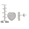Sterling Silver Micorpave Heart Stud