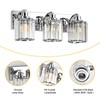 Haolaike 3 Lights Crystal Bathroom Vanity Light Modern Chrome Bathroom