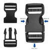 DNDGDLUA 2 x 20mm Wide Black Double Sided Plastic Click