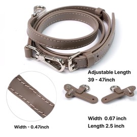 DOSIBAG Leather Replacement Straps for Le Pliage Mini Pouch Bags, Adjustable Crossbody & Shoulder Handbag Straps for Women (taupe)