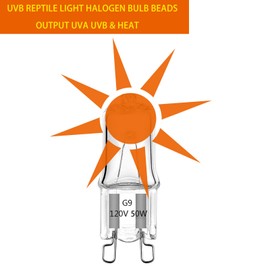 ExoRepti 6 Pack UVA UVB Reptile Light Halogen Bulbs Beads Heat Lamp (50 Watt) Clear