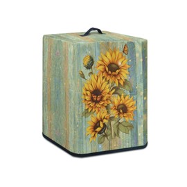 NETILGEN Dust Cover for Air Fryer and Accessories, for Kitchen Electric Appliance Insulated Protective Cover Keep Appliance Tidy Easy to Clean, Sunflower Green Wood Grain