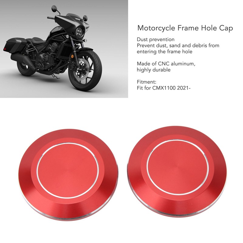 2pcs Motorcycle Frame Hole Cap CNC Aluminum Dustproof Frame Hole