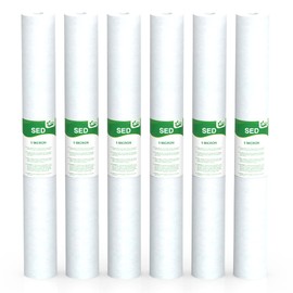 VEGEBE 5 Micron Water Filter 20" x 2.5" Replacement Cartridge, 20-inch Sediment Pre-Filters for Whole House Water Filtration/Water Softener Systems, 6-Pack