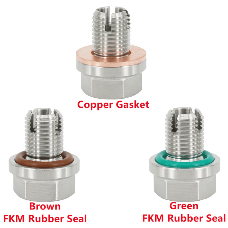 M12.1-1.25 x 15mm Oversize Piggyback Oil Drain Plug, Stainless Steel