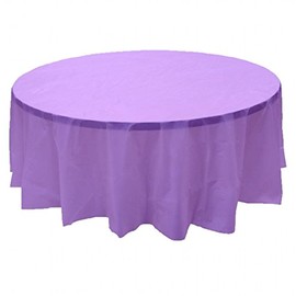 24 pcs (1 case) of Plastic Heavy Duty Premium Round tablecloths 84" Diameter Table Cover - Lavender
