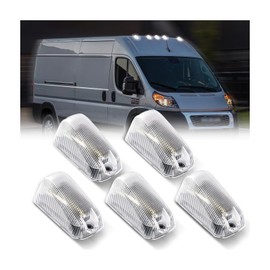 DERMOKA Cab Roof Top Marker Lights White Led Clearance Running Lamps for 2014-2023 Dodge Ram ProMaster 1500 2500 3500,5PCS (Clear Len)