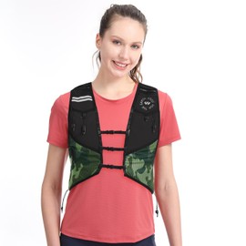 Wulibike Running Hydration Vest for Women Men,Lightweight Breathable Adjustable with Pockets for Trail Hiking Biking Camouflage S-M