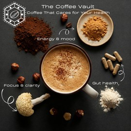 The Coffee Vault Hazelnut Mushroom Coffee – Premium Coffee with Lion’s Mane Extract and Natural Hazelnut – 100g)