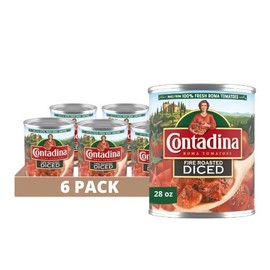 Contadina Fire Roasted Diced Tomatoes 28 oz Cans (Pack of 6)