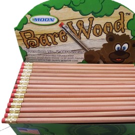 Moon Products Bare Wood Natural Premium Pencils Number 2 HB (144 pencils)