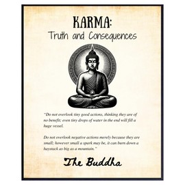 "Karma: Truth and Consequences" - Buddhist Wall Print, Buddha Decor, Inspirational Quotes, Spiritual Positive Affirmations Motivational Poster