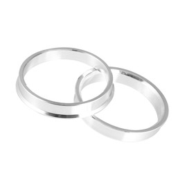 Motoforti Universal Hub Centric Rings, Wheel Bore Spacer, OD 60.1mm to ID 54.1mm, Aluminium Alloy, Silver Tone, 2pcs