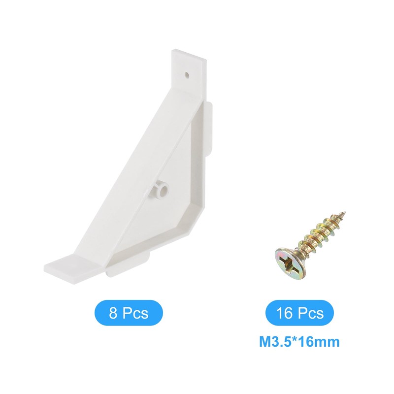 uxcell 8 PCS 90 Degree Plastic Triangle Bracket, Corner Support