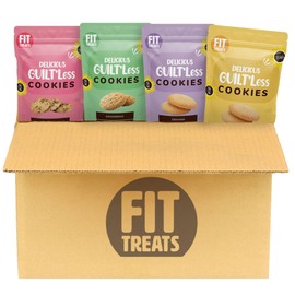 Fit Treats Guilt’Less Mix Flavor Healthy Cookies – Fresh Cookies Are Gluten-Free, Nut-Free, Vegan, School-Safe Snack for Kids, Source of Protein, Pack of 4 | 125g