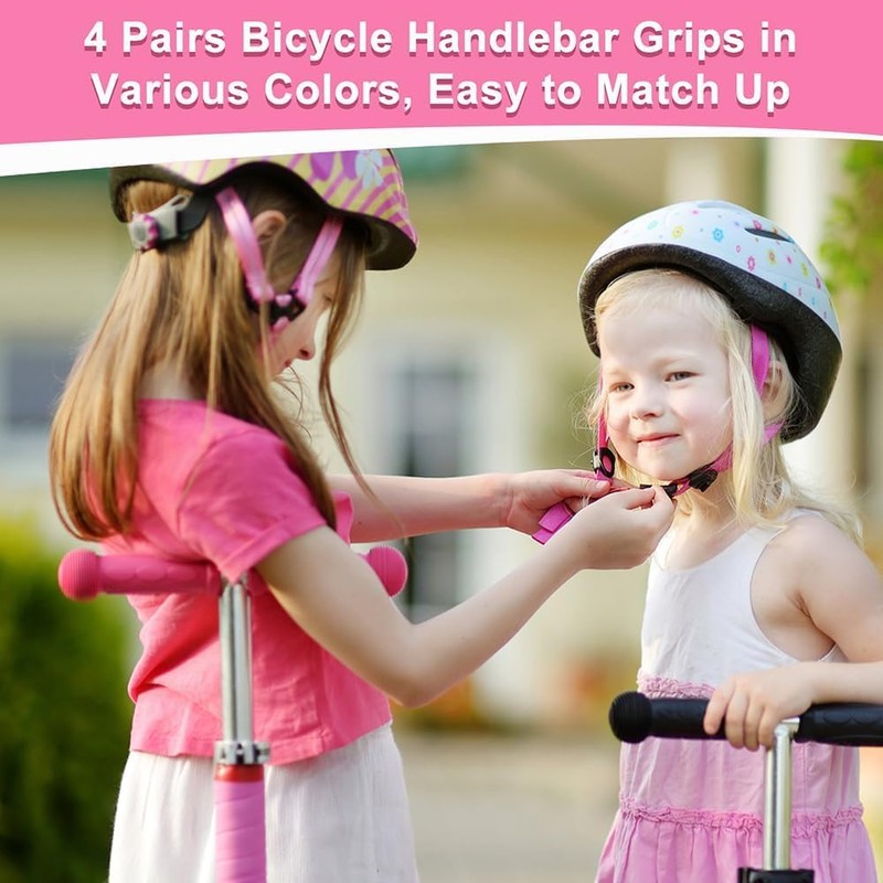 2 Pairs Mini Scooter Handles, Children'S Scooters with ribbon，Scooter Handle