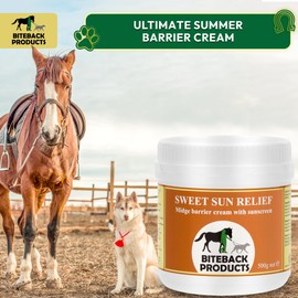 Biteback Products 'Sweet Sun Relief' - SPF30+ Midge Barrier Cream for Horses & Dogs, Premium Sun Protection, Soothing Skin Cream for Itchy and Hot Conditions, Essential Pet Care - 500g