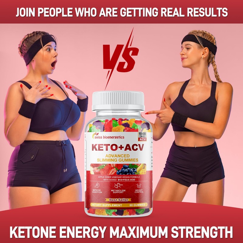 Keto Apple Cider Vinegar Gummies, Keto ACV Gummy Diet Supplement,
