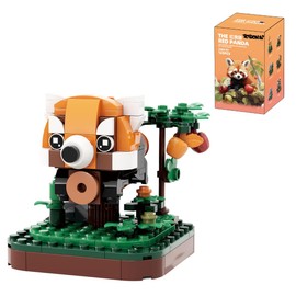 TOYGON Kit de construccion. Set de Juguetes de Construccion. Ideal para Adultos y niños. Juguetes de Bloques creativos. Modelos de Animales en 3D. (Panda Rojo 125 Piezas)