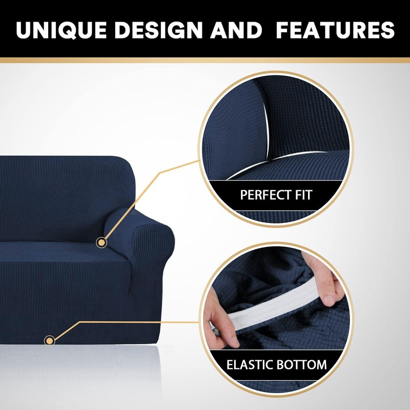 PrinceDeco Couch Covers for 3 Cushion Couch Sofa Pet Friendly