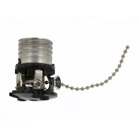 Leviton 9814 Incandescent Lampholder, Two Piece Porcelain, Medium Base, Pull Chain with 3 Foot Cord Assembly