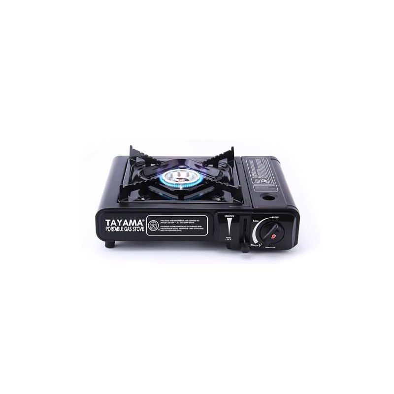 8,000 BTU Black Butane Gas Portable Camping Stove