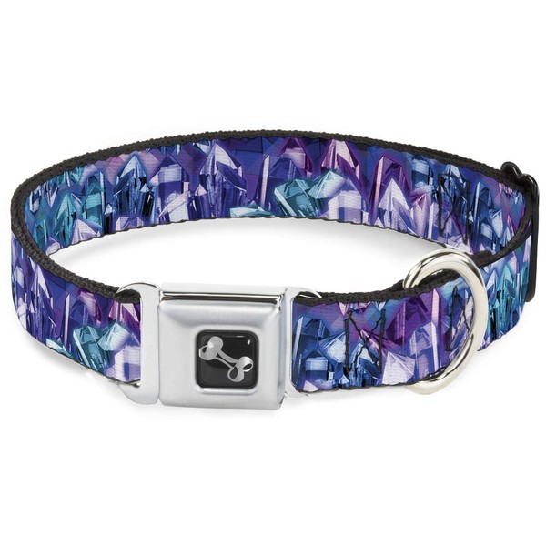 Buckle-Down Seatbelt Buckle Dog Collar - Crystals2 Blues/Purples