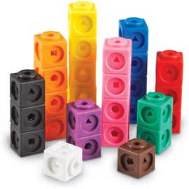 Learning Resources MathLink Cubes, Homeschool, Educational Counting Toy, Math Cubes, Linking Cubes, Early Math Skills, Math Manipulatives, Set of 100 Cubes, Ages 5+