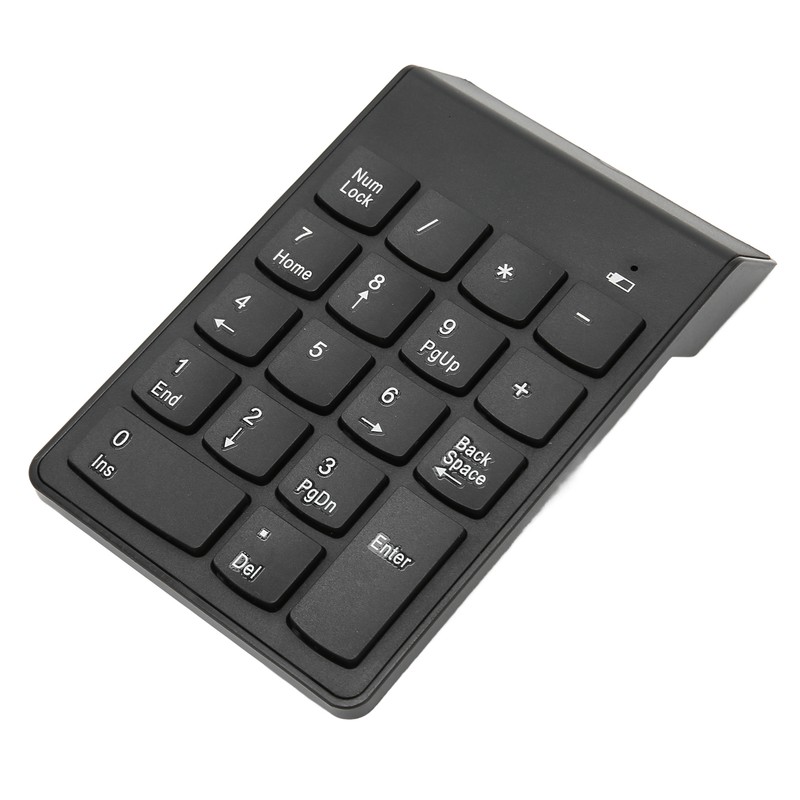 Wireless Number Pad 2.4G Receiver Black 18 Concave Keys Battery