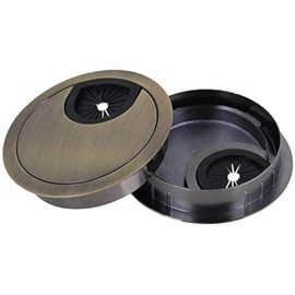 1PCS Metal Cable Grommet 60MM Bronze Finished Antique Zinc Alloy Desk Table Grommet Cable Cord Hole Cover for Home and Office… (Bronze)