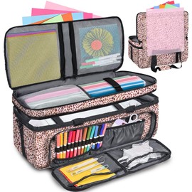 IMAGINING Carrying Case for Cricut Maker 3, Maker 4, Double-Layer Machine Bag with Cover for Cricut Explore 4, Explore 3, Explore Air 2, Storage Organizer for Cricut Accessories and Tools