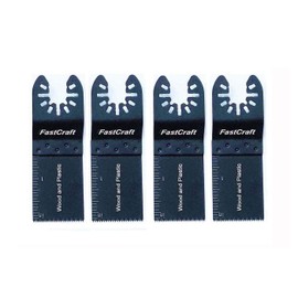 Oscillating Tool Saw Blades, FastCraft 4pc HCS SK5 Steel Saw Blades (Wood/Plastic) All Industrial & PRO Grade Tough Cutting for Oscillating Tools [Bulk Packaging]